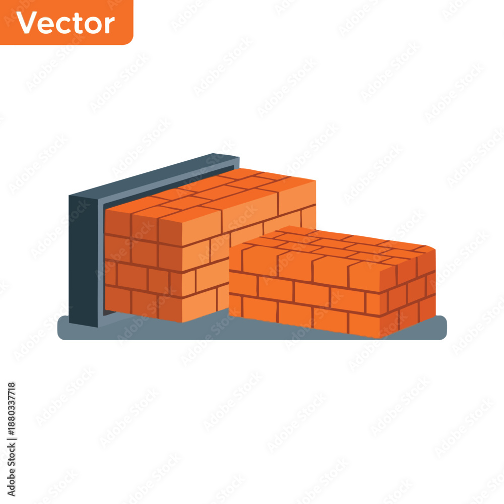 Obraz premium Stacked Orange Bricks Against a Wall