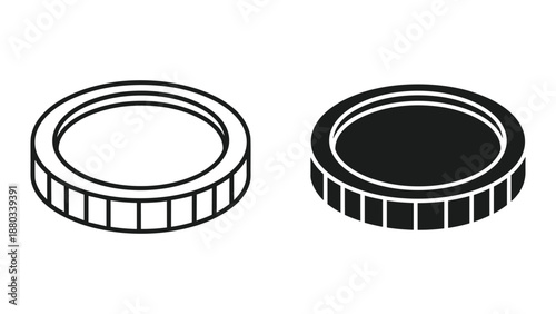 Two bottle caps side by side on white background