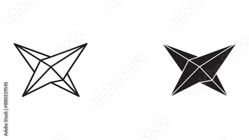 Pentagram symbols with different fill styles