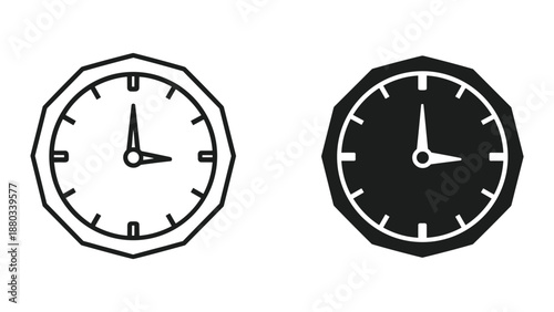Simple black and white clocks with minimalist design