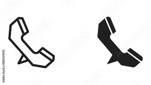 Telephone handset icon in different style