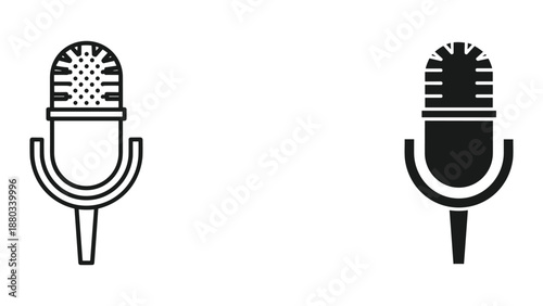 Microphone icon set for audio recording