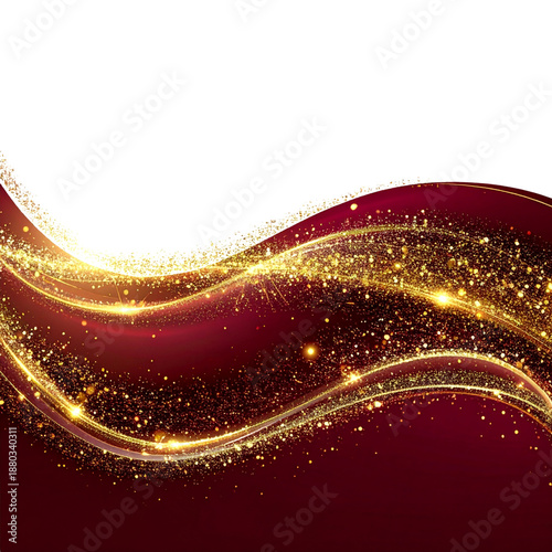 Elegant Gold Dust Wave on Burgundy with Light Flares (2)