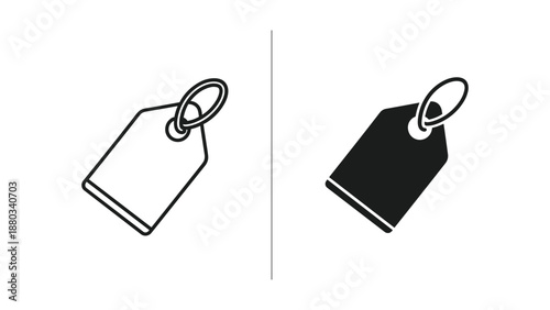 Simple black and white tag icon illustration