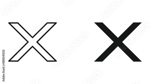 Black cross symbol on white background