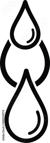 Three droplets icon simple design