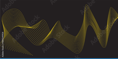 Abstract glowing wave lines on orange background. Modern flowing wavy lines. Dynamic wave pattern. Futuristic concept. Suit for banner, poster, cover, brochure, flyer, website
