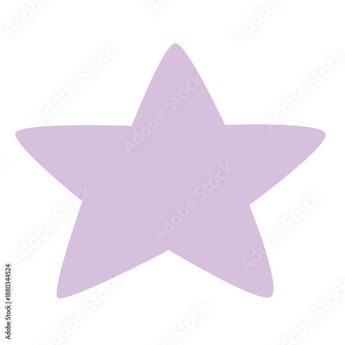 Solid pastel purple star sticker for celebration graphics, party themes, or UI elements with clean minimalist silhouette.