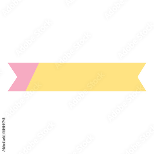 Soft pink and yellow ribbon sticker for planner layouts, social media posts, or feminine branding with clean modern edge.