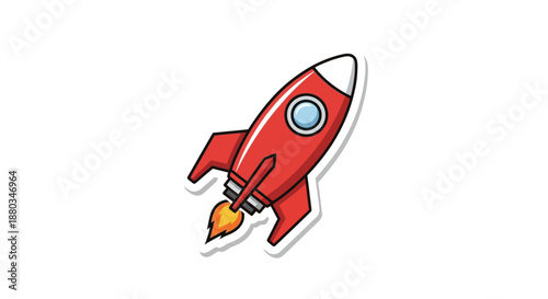 Cartoon Rocket Illustration Depicting Space Exploration and Adventure for Kids