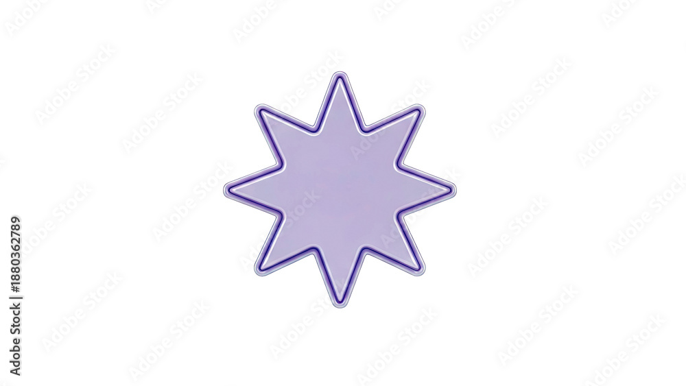 Obraz premium Purple 8-Pointed Star Shape on White Background