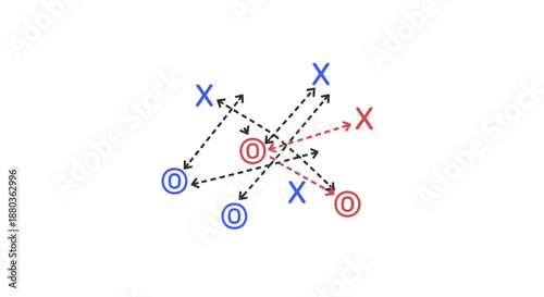Complex network diagram illustrating connections and interactions between multiple nodes and targets