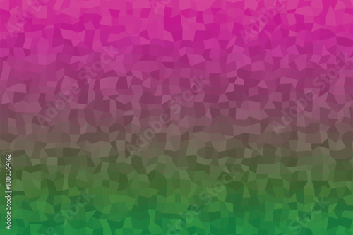 Abstract geometric background with a fragmented mosaic texture showcasing a vibrant magenta to green gradient for contemporary digital designs