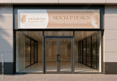 Glass Storefront Signage Mockup