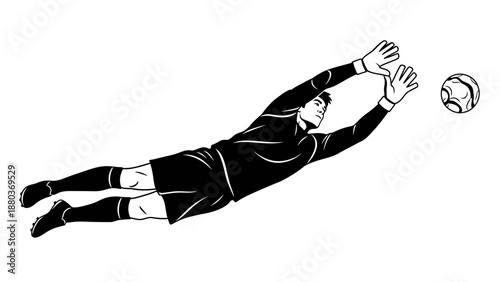 Goalkeeper Catching Soccer Ball in Action.