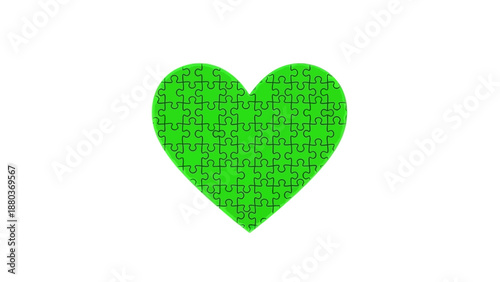 Green Heart Shape Made of Fabric.