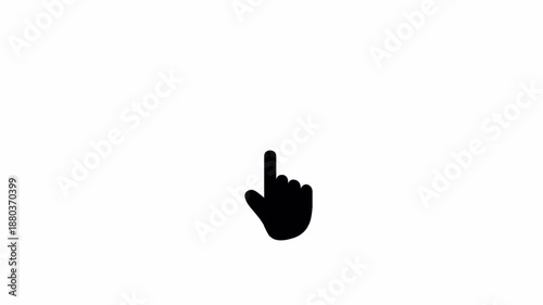 Hand cursor icon click animation on transparent background, Hand pointer cursor clicking gesture spark animated in 4k.