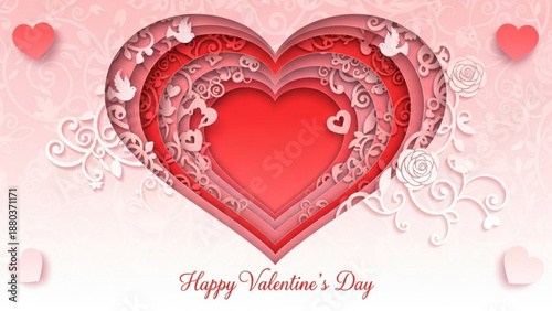 A beautiful Valentine's Day heart design with intricate details and patterns