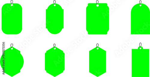 Blank Customizable Vector Price Tags and Product Labels Set with Diverse Shapes for Retail, E-commerce, and Marketing Collateral.