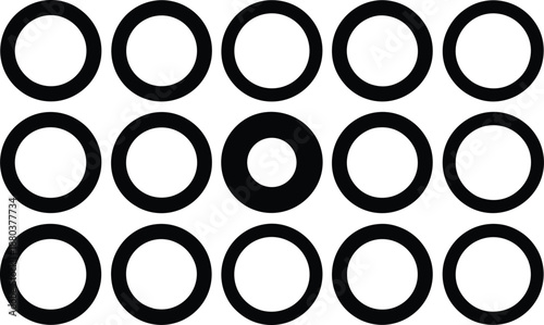 Black and white circular pattern with empty centers