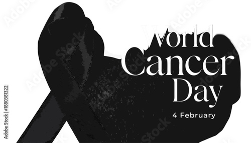 Black ribbon awareness symbol Vector, illustration