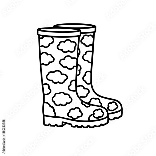 vector illustration of a rubber boots
