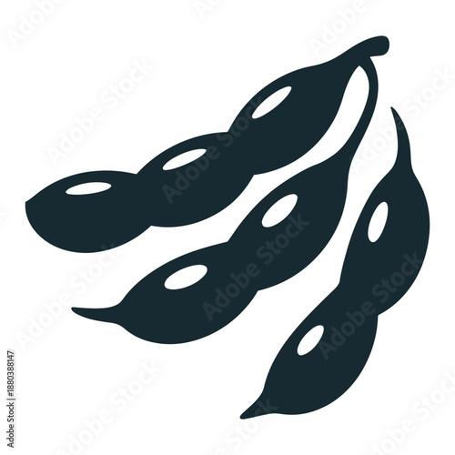 Silhouette of beans pod food healthy fresh raw nutritious agriculture vegetarian vector isolated on transparent background bean pods silhouette