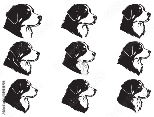 BERNESE MOUNTAIN DOG FACE SILHOUETTE