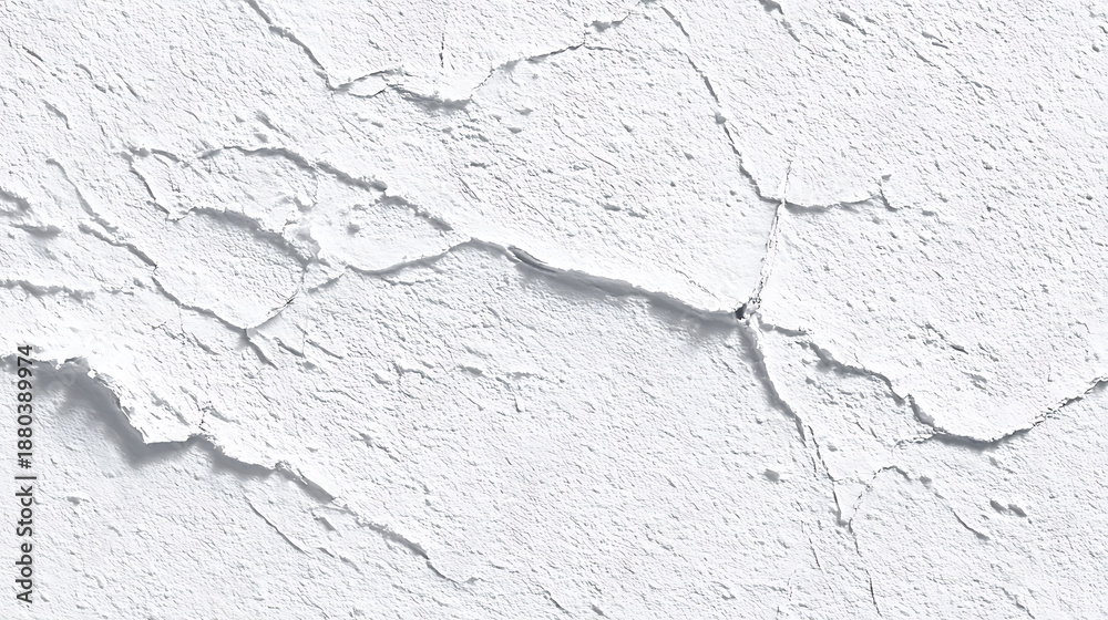 Fototapeta premium White Textured Surface with Cracks and Shadows cracked