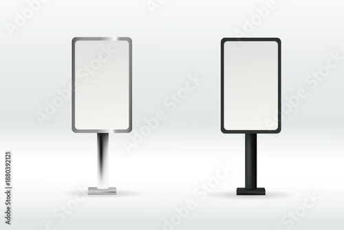 Realistic 3D blank billboard and signboard vector for advertising, promotions, branding, and outdoor media presentations.