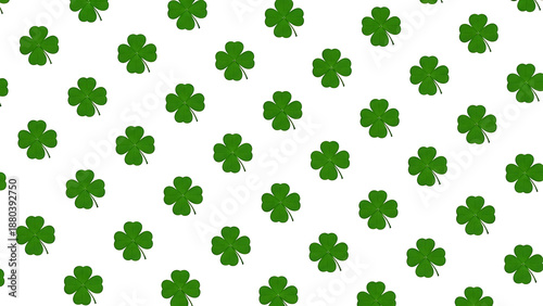 Pattern of green four-leaf clovers