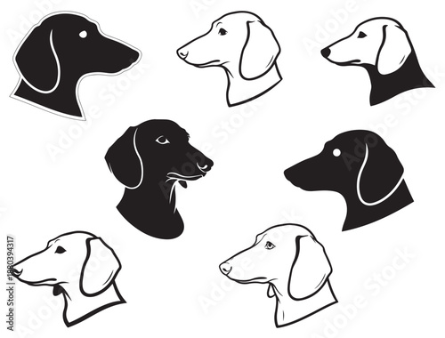 DACHSHUND HEAD SILHOUETT