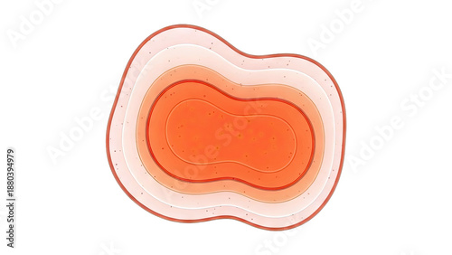 Abstract Organic Shape with Orange and Pink Layers