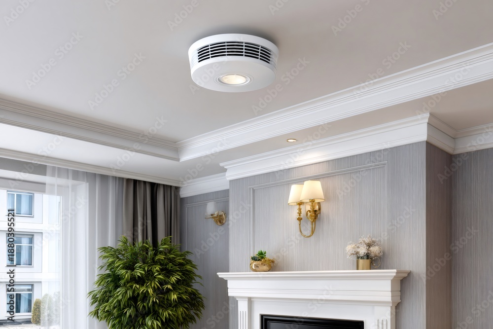 Naklejka premium Ceiling air purifier providing clean air in living room