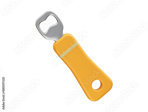 Bottle opener icon 3d render illustration 