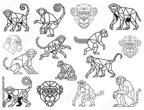 Photography GEOMETRIC MONKEY SILHOUETTE