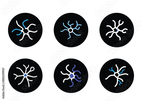 Stylized neural network illustration showcasing branching and connecting pathways in varied presentation