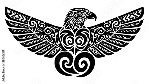 vintage eagle Polynesian tribal tattoo design