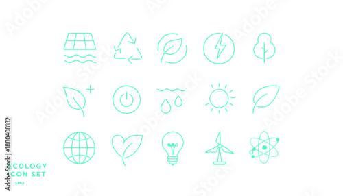 Collection of ecology icons isolated on white background, Vector