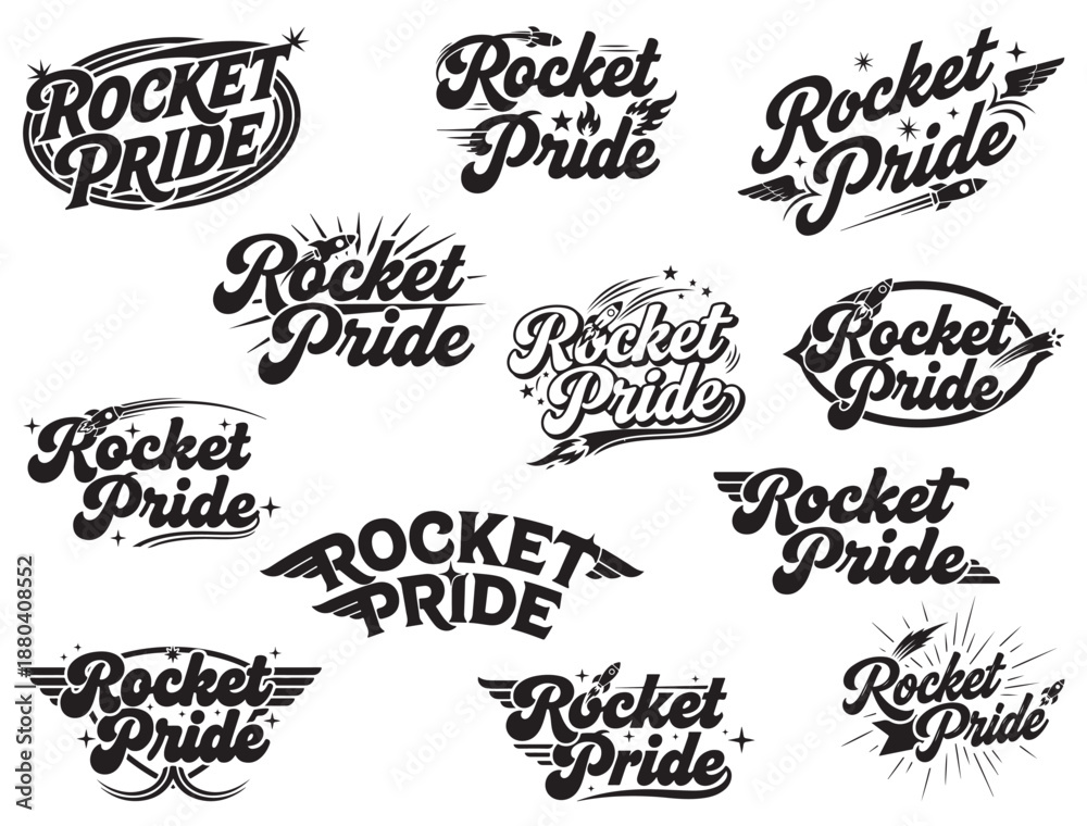 Fototapeta premium ROCKET PRIDE TYPOGRAPHY SILHOUETTE