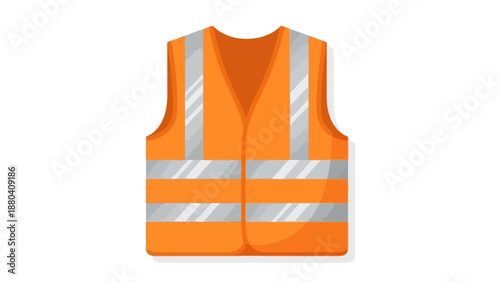 Orange highvisibility vest with reflective stripes