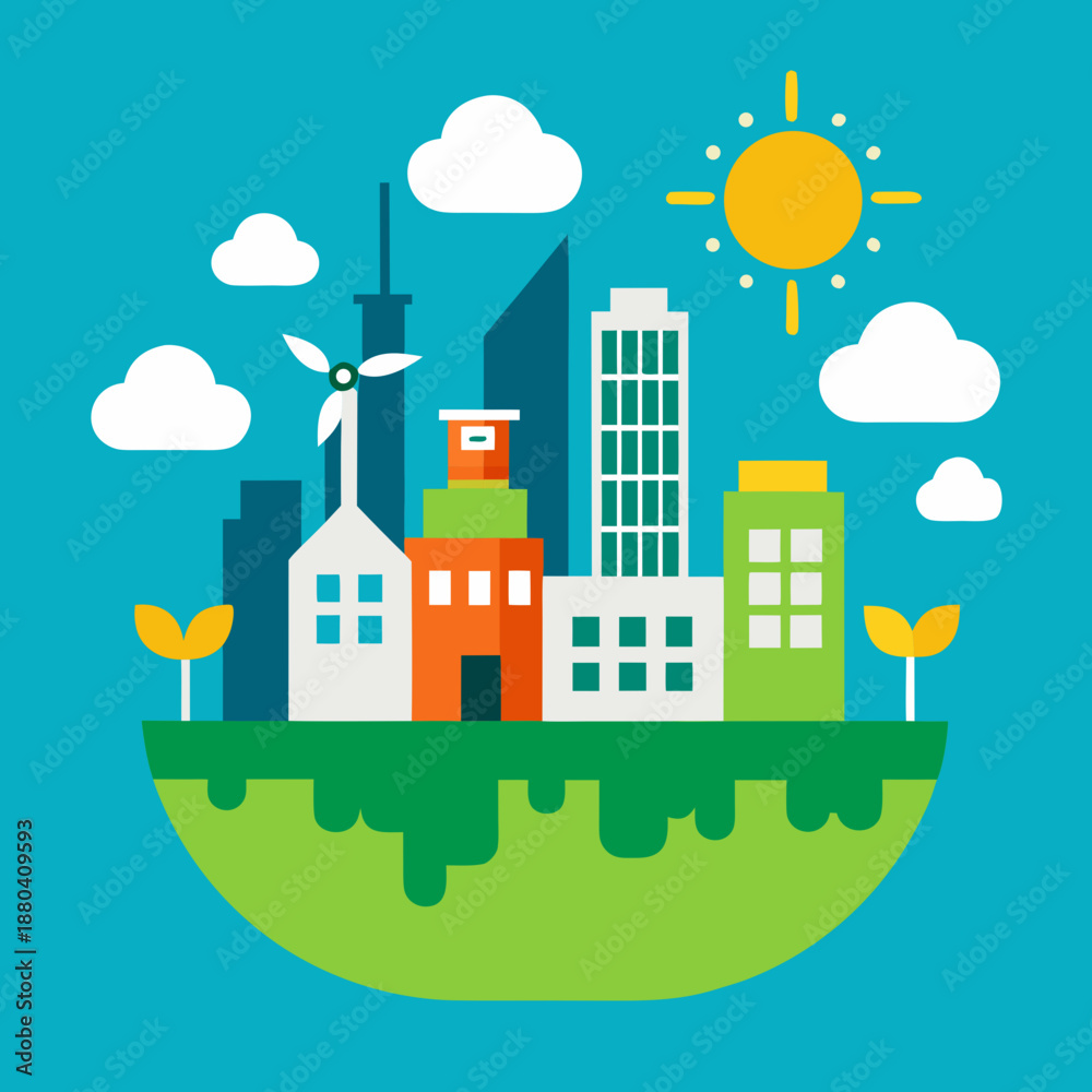 Fototapeta premium Renewable Energy Smart City