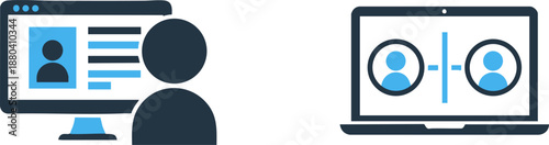 Modern remote work collaboration vector illustration