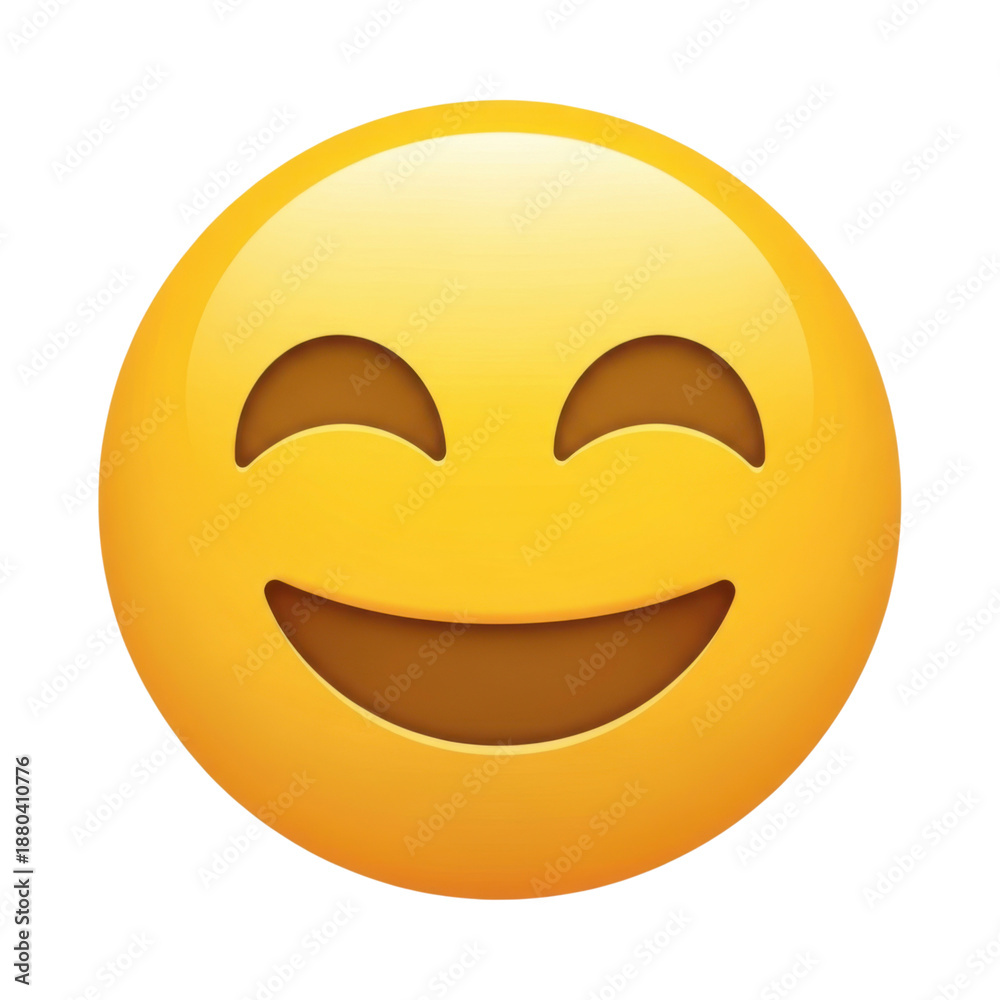 Fototapeta premium Happy face emoji isolated on transparent background