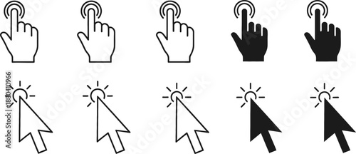 Set of click and cursor icons