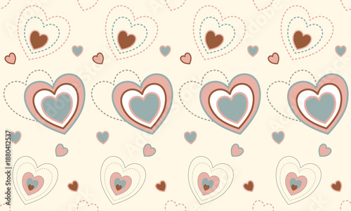 Soft Pastel Heart Seamless Romantic Pattern