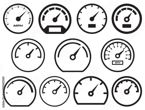 SPEED METER ICONS SILHOUETTE