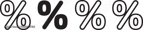 Black and white percent percentage symbol finance desig