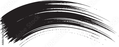 Black arc with white highlights on a white background isolated