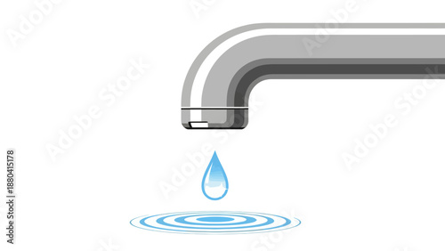 Water dripping from a faucet onto ripples